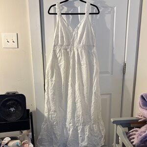 Elegant maternity White Maxi Dress